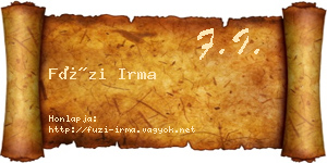 Füzi Irma névjegykártya